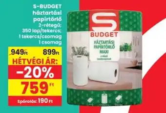 Interspar S-budget háztartási papírtörlő ajánlat