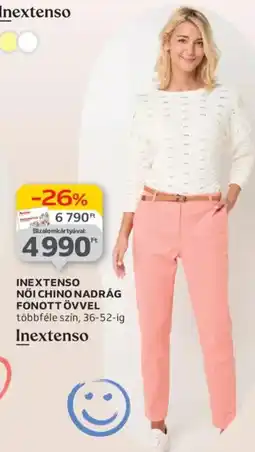 Auchan Inextenso nőI chino nadrág fonott övvel ajánlat