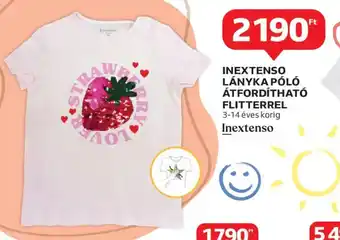 Auchan Inextenso lányka póló átfordítható flitterrel ajánlat