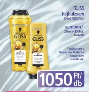 PlusMarket Gliss hajbalzsam / sampon ajánlat