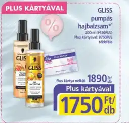 PlusMarket Gliss pumpás hajbalzsam ajánlat