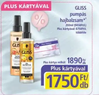 PlusMarket Gliss pumpás hajbalzsam ajánlat