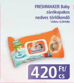 PlusMarket Freshmaker baby zárókupakos nedves törlőkendő ajánlat