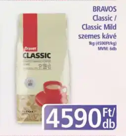 PlusMarket Bravos classic / classic mild szemes kávé ajánlat