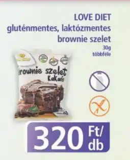 PlusMarket Love diet gluténmentes, laktózmentes brownie szelet ajánlat