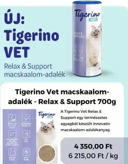 ZooPlus Tigerino Vet macskaalom- adalék ajánlat