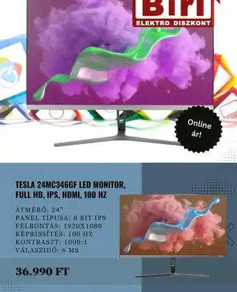 Biri Elektro Tesla 24mc346gf led monitor, full hd, ips ajánlat