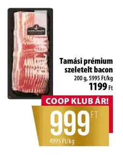 Coop Tamási prémium szeletelt bacon ajánlat