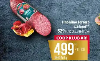 Coop Finonimo Torrero szalámi ajánlat