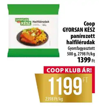 Coop Coop gyorsan kész panírozott halfilérudak ajánlat