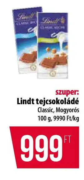 Coop Lindt tejcsokoládé ajánlat