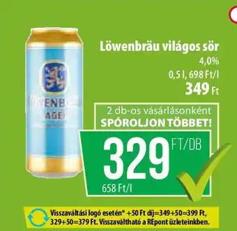 Coop Löwenbräu világos sör ajánlat