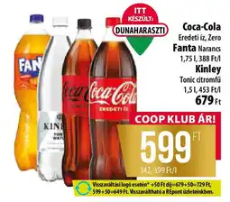 Coop Coca-Cola / Fanta Narancs / Kinley ajánlat