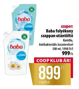 Coop Baba folyékony szappan utántöltő ajánlat