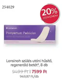 Rossmann Lansinoh szülés utáni hűsítő, regeneráló betét ajánlat