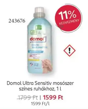 Rossmann Domol Ultra Sensitiv mosószer színes ruhákhoz ajánlat