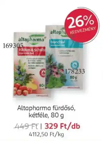 Rossmann Altapharma fürdősó, kétféle ajánlat