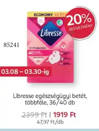 Rossmann Libresse egészségügyi betét ajánlat