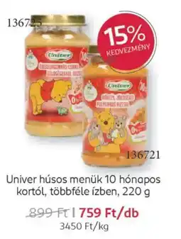 Rossmann Univer húsos menük 10 hónapos kortól ajánlat