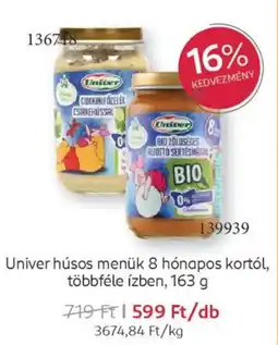 Rossmann Univer húsos menük 8 hónapos kortól ajánlat