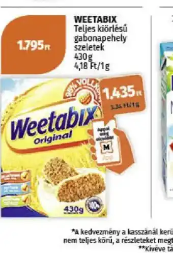 Müller Weetabix Teljes kiőrlésű gabonapechely szeletek ajánlat