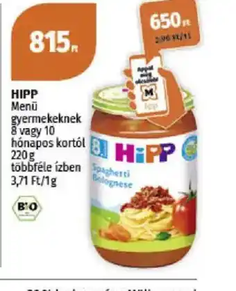 Müller Hipp Menü ajánlat