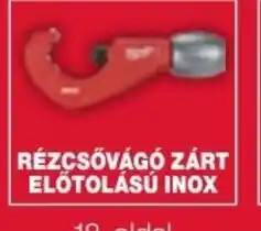 Milwaukeetool RÉZCSŐVÁGÓ ZÁRT ELŐTOLÁSÚ INOX ajánlat