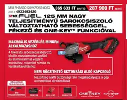 Milwaukeetool M18 FUEL 125 MM NAGY TELJESÍTMÉNYŰ ajánlat