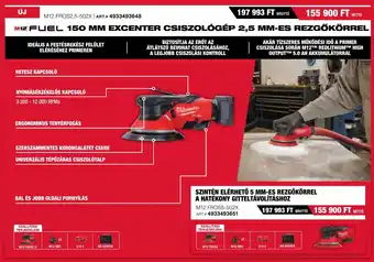 Milwaukeetool M12 FUEL 150 MM EXCENTER CSISZOLÓGÉP 2,5 MM-ES ajánlat