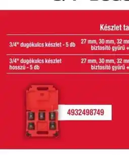 Milwaukeetool 3/4" dugókulcs készlet - 5 db ajánlat