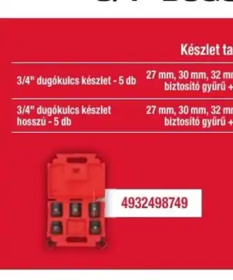 Milwaukeetool 3/4" dugókulcs készlet - 5 db ajánlat