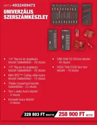 Milwaukeetool UNIVERZÁLIS SZERSZÁMKÉSZLET ajánlat