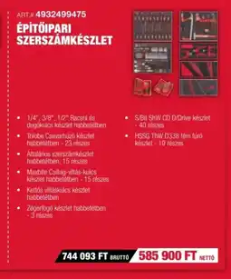 Milwaukeetool ÉPÍTŐIPARI SZERSZÁMKÉSZLET ajánlat