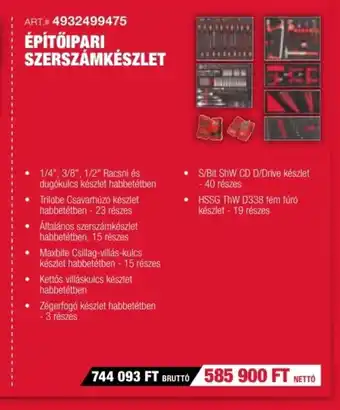 Milwaukeetool ÉPÍTŐIPARI SZERSZÁMKÉSZLET ajánlat