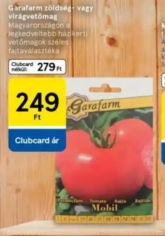 Tesco Garafarm zöldség- vagy virágvetőmag ajánlat