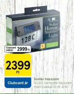 Tesco Szolár házszám ajánlat