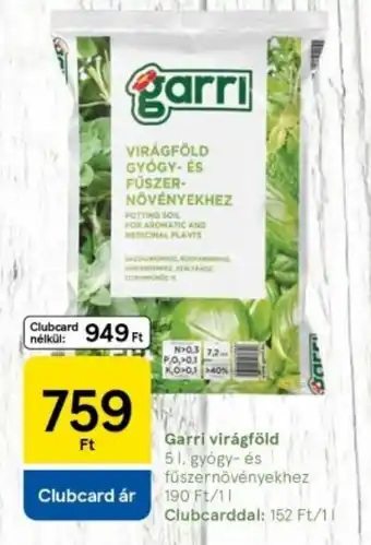 Tesco Garri virágföld ajánlat