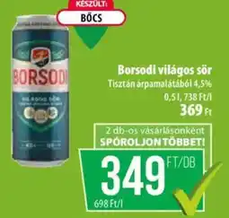 Coop Borsodi világos sör ajánlat