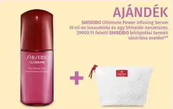 Müller ajándék Shiseido ultimune power és egy Shiseido neszesszer, feletti Shiseido bőrápolási termék vásárlása esetén! ajánlat