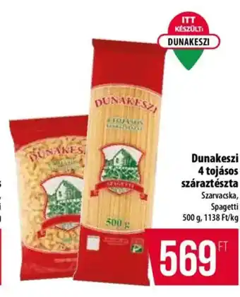 Coop Dunakeszi 4 tojásos száraztészta ajánlat