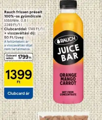 Tesco Rauch Juice Bar Orange Mango Carrot ajánlat