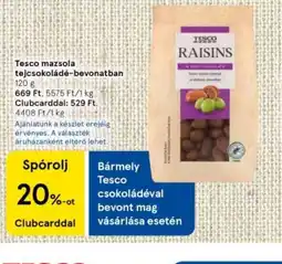 Tesco Tesco mazsola tejcsokoládé-bevonatban ajánlat