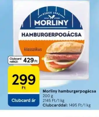 Tesco Morliny Hamburgerpogácsa ajánlat