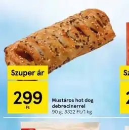 Tesco Mustáros hot dog debrecenerrel ajánlat