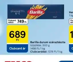 Tesco Barilla Durum Szárztest ajánlat