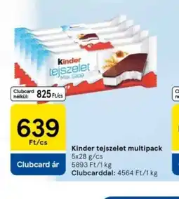 Tesco Kinder tejszelet multipack ajánlat