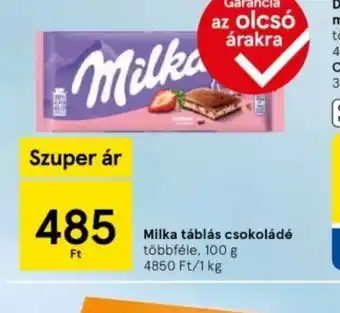 Tesco Milka táblás csokoládé ajánlat