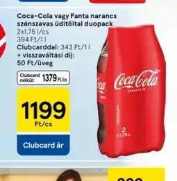 Tesco Coca-Cola vagy Fanta narancs szénsavas üdítőital duopack ajánlat