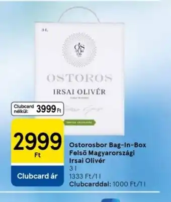 Tesco Ostorosbor Bag-in-Box ajánlat