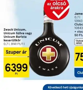 Tesco Zwack Unicum ajánlat